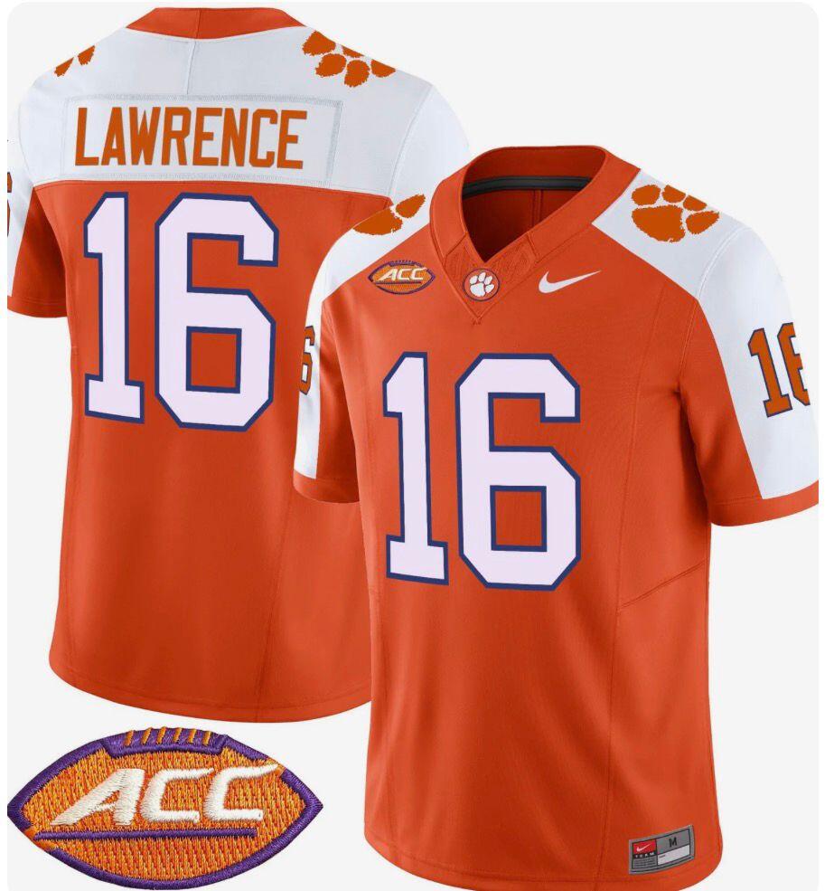 Youth Orange Clemson Tigers #16 Trevor Lawrence Stitched Football Jersey