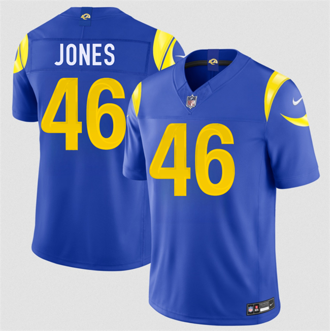 Men's Royal Los Angeles Rams #46 Rohan Jones 2026 Draft F.U.S.E. Vapor Limited Stitched Football Jersey