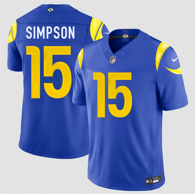 Men's Royal Los Angeles Rams #15 Ty Simpson 2026 Draft F.U.S.E. Vapor Limited Stitched Football Jersey