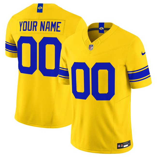 Men's Gold Los Angeles Rams Active Player Custom Classic Sol 2026 F.U.S.E. Vapor Limited Stitched Football Jersey