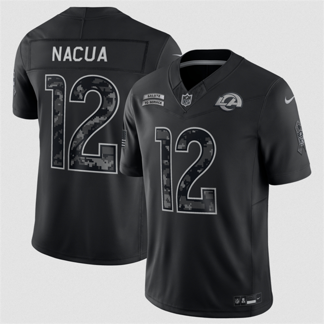 Men's Black Los Angeles Rams #12 Puka Nacua F.U.S.E. 2026 Salute to Service Limited Stitched Football Jersey
