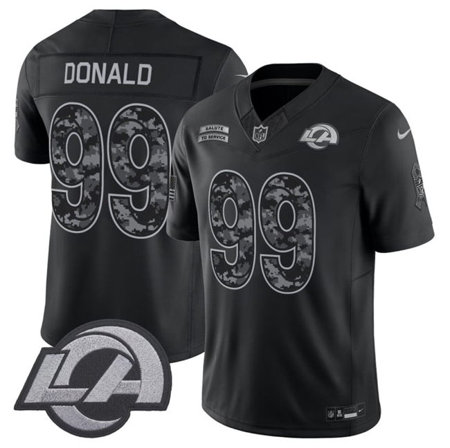 Men's Black Los Angeles Rams #99 Aaron Donald F.U.S.E. 2026 Salute to Service Limited Stitched Football Jersey