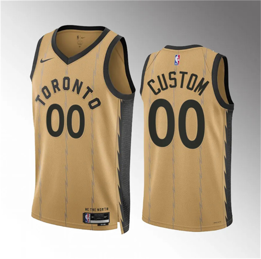 Men's Gold Toronto Raptors Active Player Custom 2023/24 City Edition Stitched Basketball Jersey