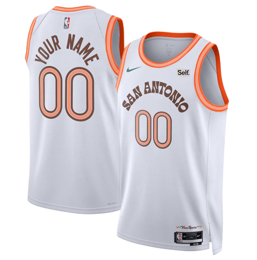 Men's White San Antonio Spurs Active Player Custom 2023/24 City Edition Stitched Basketball Jersey