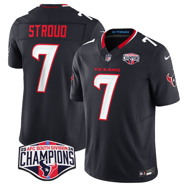 Men's Navy Houston Texans #7 C.J. Stroud F.U.S.E. 2024 AFC South Division Champions Vapor Limited Stitched Football Jersey
