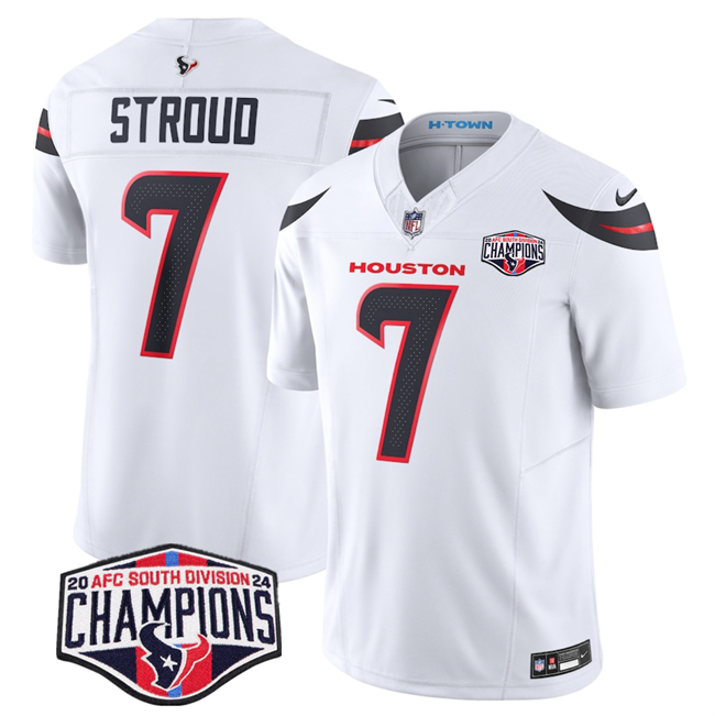 Men's White Houston Texans #7 C.J. Stroud F.U.S.E. 2024 AFC South Division Champions Vapor Limited Stitched Football Jersey