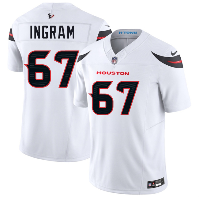 Men's White Houston Texans #67 Ed Ingram 2024 Vapor F.U.S.E. Limited Stitched jersey