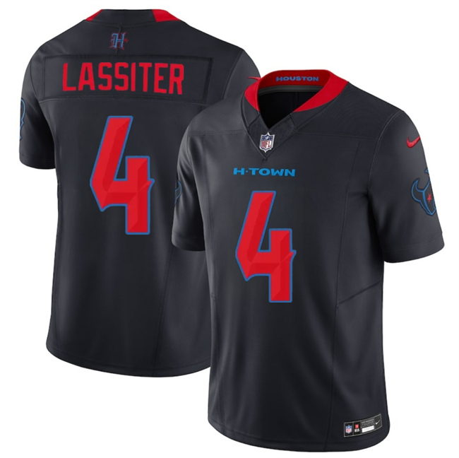 Men's Navy Houston Texans #4 Kamari Lassiter 2nd Alternate 2025 F.U.S.E. Vapor Limited Stitched Football Jersey