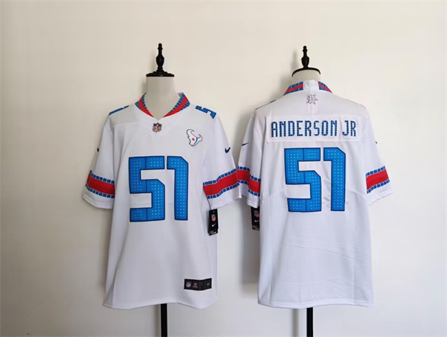Men's White Houston Texans #51 Will Anderson Jr. 2026 'HOUSTON/US' Rivalries Collection Limited Stitched Football Jersey