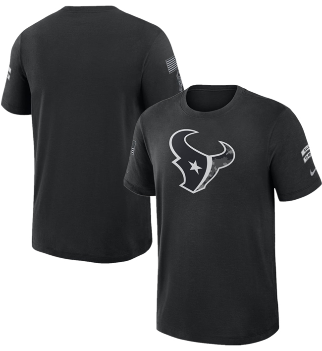 Men's Black Houston Texans 2026 Salute to Service Slub T-Shirt