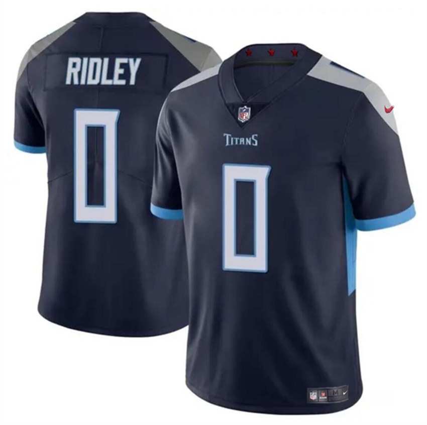 Men's Navy Tennessee Titans #0 Calvin Ridley Vapor Limited Stitched Football Jersey