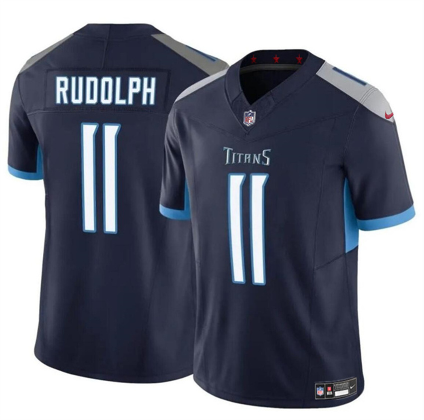 Men's Navy Tennessee Titans #11 Mason Rudolph 2024 F.U.S.E. Vapor Limited Stitched Football Jersey
