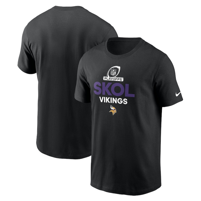 Men's Black Minnesota Vikings 2024 Playoffs T-Shirt