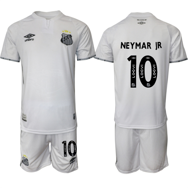 Men's White Santos F.C. #10 Neymar Jr 25/26 Home Soccer Jersey Suit