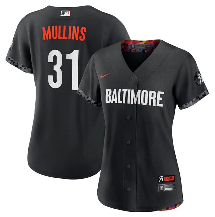 Women's Black Baltimore Orioles #31 Cedric Mullins 2023 City Connect Stitched Baseball Jersey(Run Small)