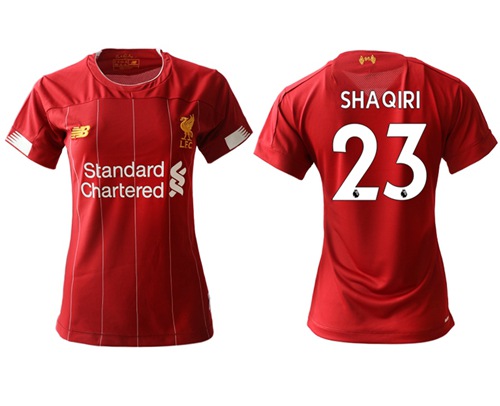 Women's Liverpool #23 Shaqiri Red Home Soccer Club Jersey