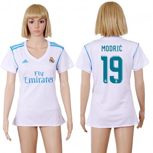 Women's Real Madrid #19 Modric Home Soccer Club Jersey