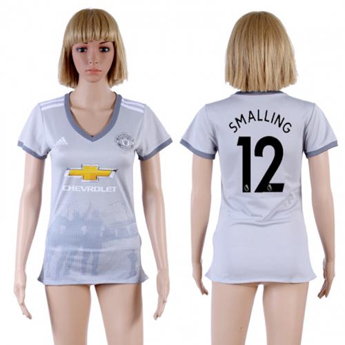 Women's Manchester United #12 Smalling Sec Away Soccer Club Jersey
