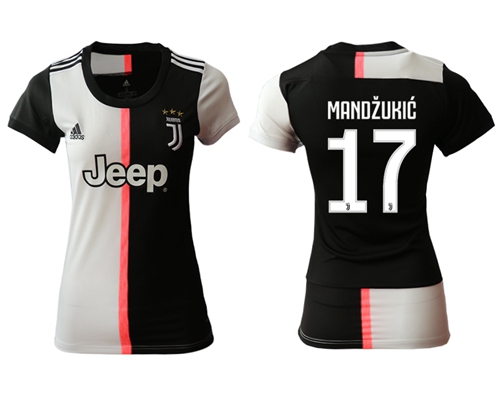 Women's Juventus #17 Mandzukic Home Soccer Club Jersey