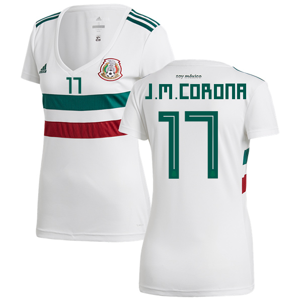 Women's Mexico #17 J.M.Corona Away Soccer Country Jersey