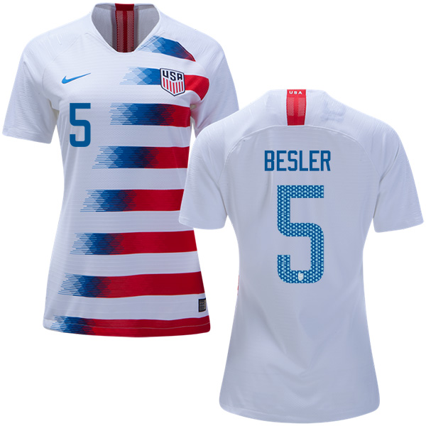 Women's USA #5 Besler Home Soccer Country Jersey