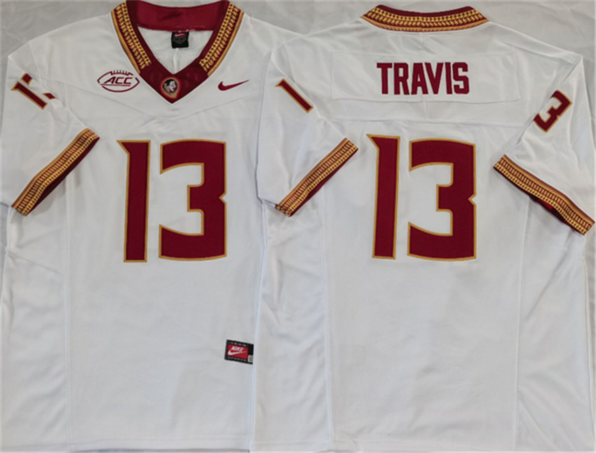 Women's White Florida State Seminoles #13 Jordan Travis 2023 F.U.S.E Stitched Jersey(Run Small)