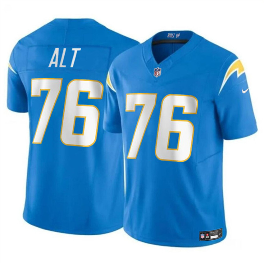 Youth Light Blue Los Angeles Chargers #76 Joe Alt 2024 Draft F.U.S.E. Vapor Limited Stitched Football Jersey