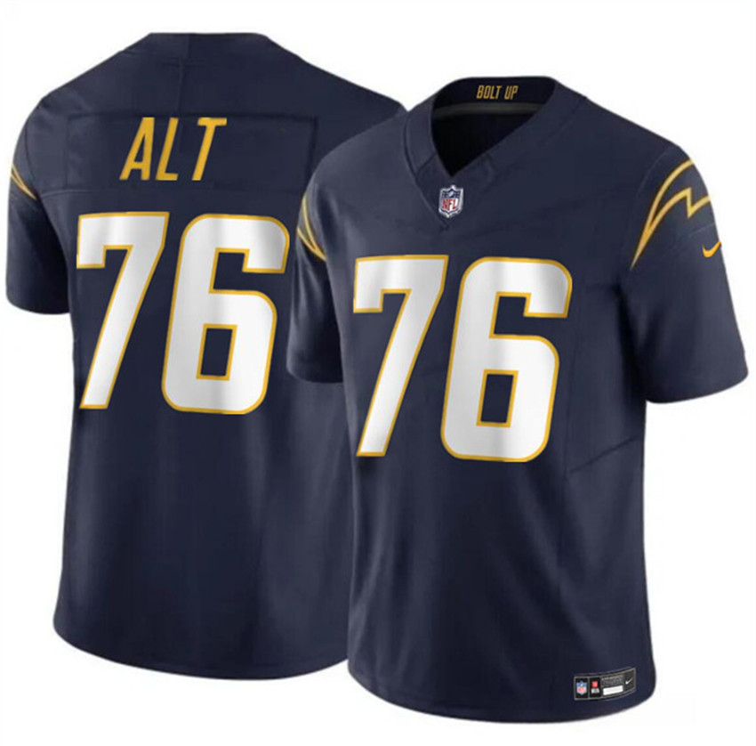 Youth Navy Los Angeles Chargers #76 Joe Alt 2024 Draft F.U.S.E. Vapor Limited Stitched Football Jersey