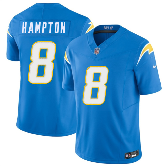 Youth Blue Los Angeles Chargers #8 Omarion Hampton 2025 Draft F.U.S.E. Vapor Limited Stitched Football Jersey