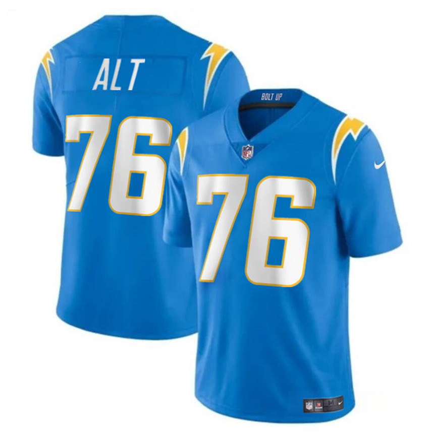Youth Light Blue Los Angeles Chargers #76 Joe Alt 2024 Draft Vapor Limited Stitched Football Jersey