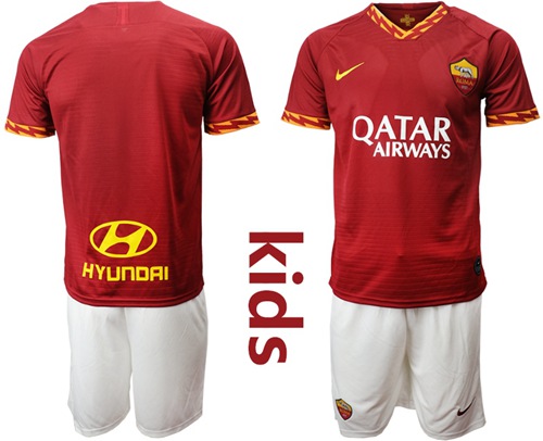 Roma Blank Home Kid Soccer Club Jersey