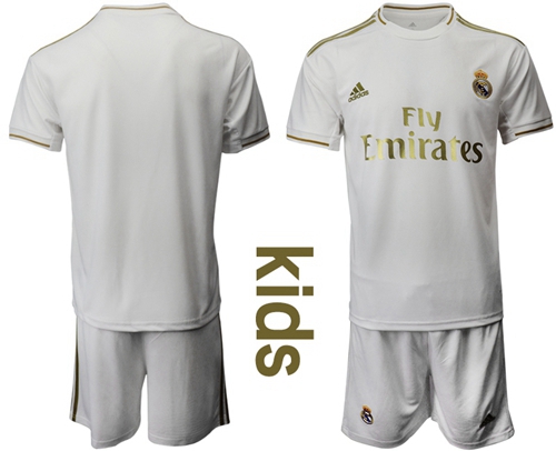Real Madrid Blank White Home Kid Soccer Club Jersey