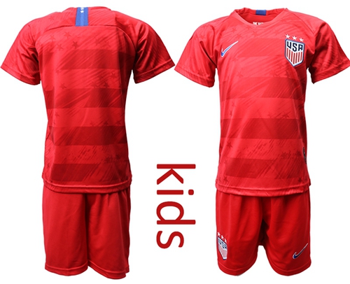 USA Blank Away Kid Soccer Country Jersey