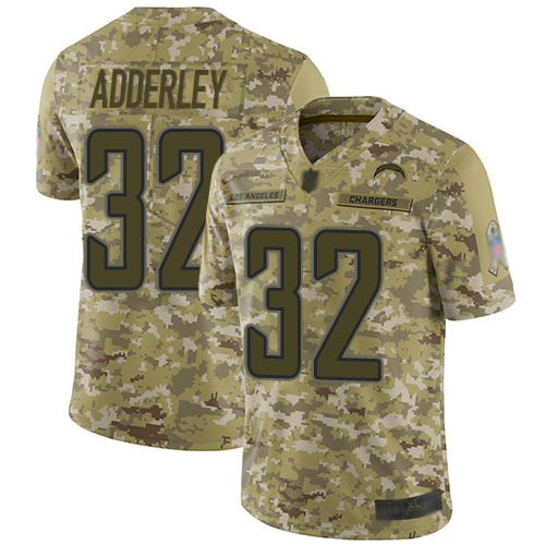 Nike Chargers #32 Nasir Adderley Camo Youth Stitched NFL Limited 2018 Salute to Service Jersey