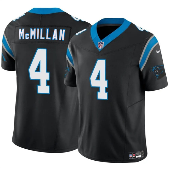 Youth Black Carolina Panthers #4 Tetairoa McMillan 2025 Draft F.U.S.E. Vapor Limited Stitched Football Jersey