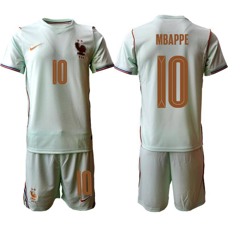 Youth Green France #10 Kylian Mbappé 2026 World Cup Home Soccer Jersey Suit