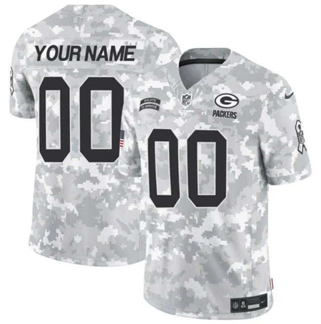 Youth Arctic Camo Green Bay Packers Active Player Custom 2024 F.U.S.E Salute to Service Limited Stitched Football Jersey
