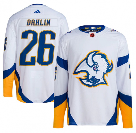 Youth White Buffalo Sabres #26 Rasmus Dahlin 2022/23 Reverse Retro Stitched Jersey