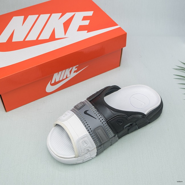 Women's Black/Grey/White Air Uptempo Camo Uptempo Slide 004