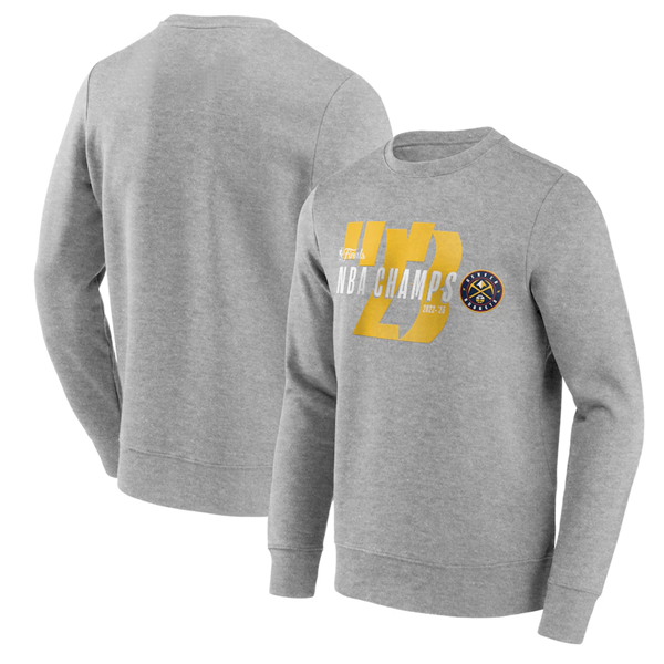Men's Grey Denver Nuggets 2023 Champions Backboard Graphic Crew Sweatshirt