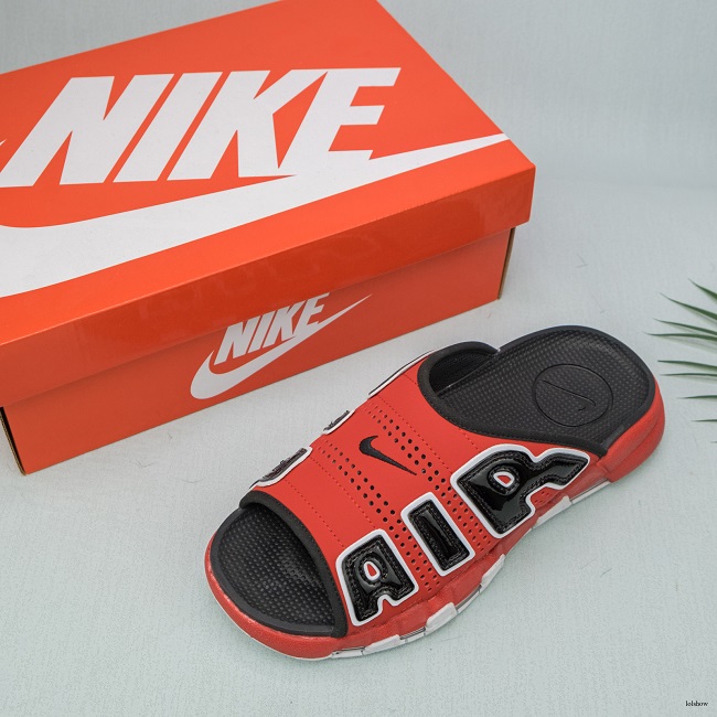Women's Black/Red Air Uptempo Camo Uptempo Slide 001
