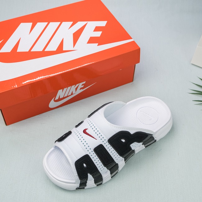 Women's White/Black Air Uptempo Camo Uptempo Slide 007