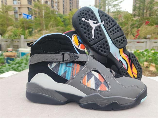 Men's Grey Running Weapon Air Jordan 8 Shoes 013