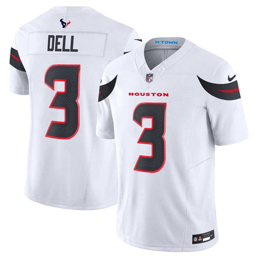 Men's White Houston Texans #3 Tank Dell 2024 Vapor F.U.S.E. Limited Stitched jersey
