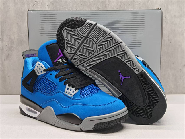 Women's Blue Running weapon Jordan 4 Shoes 084