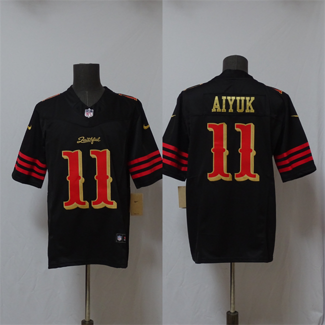 Men's Black San Francisco 49ers #11 Brandon Aiyuk 2025 F.U.S.E. “Rivalries” Vapor Limited Stitched Football Jersey