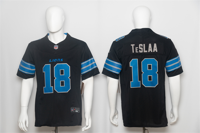 Men's Black Detroit Lions #18 Isaac TeSlaa F.U.S.E. Vapor Limited Stitched Jersey