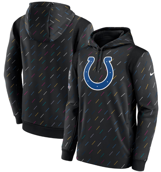 Mens Indianapolis Colts 2021 Charcoal Crucial Catch Therma Pullover Hoodie
