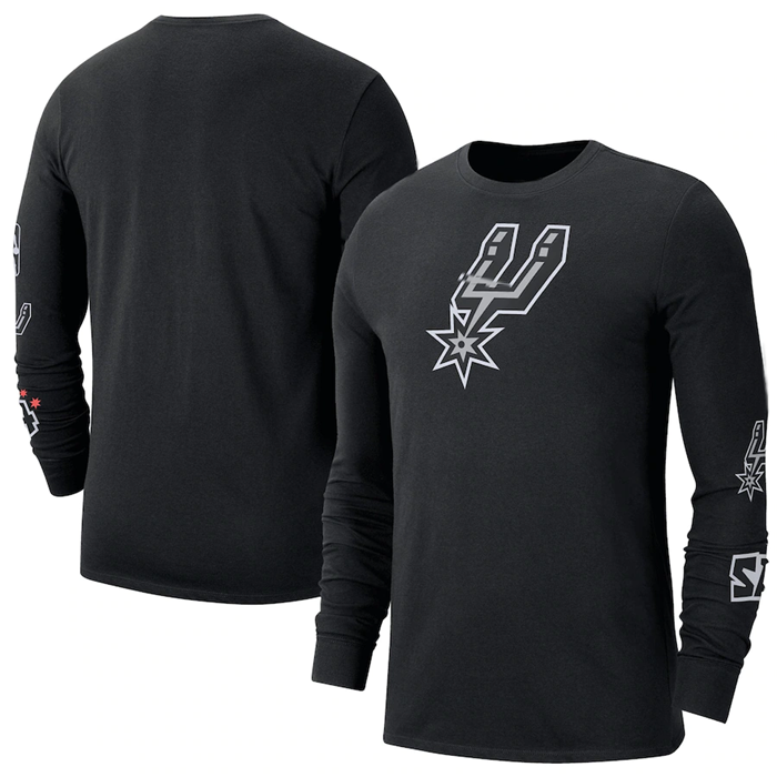 Men's Black San Antonio Spurs 2022/23 City Edition Essential Expressive Long Sleeve T-Shirt