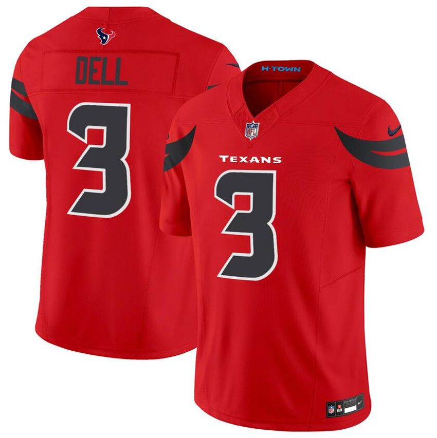 Men's Red Houston Texans Active Player Custom 2024 Alternate Vapor F.U.S.E. Limited Stitched Jersey